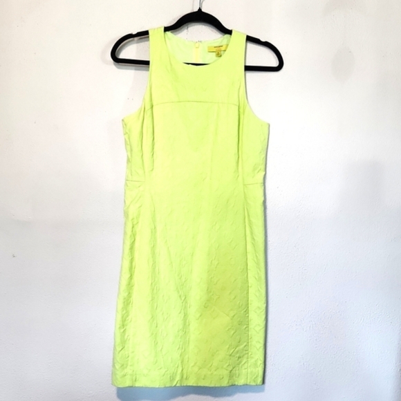 Banana Republic Milly Collection Yellow Jacquard Sheath Mini Dress Size 6 - Picture 1 of 10